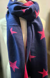 Navy with pink scarf 