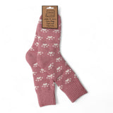 Paw Ribbed Pink Socks