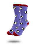 Purple bamboo robin socks