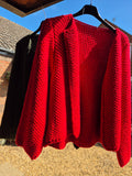 Red Waffle Cardigan