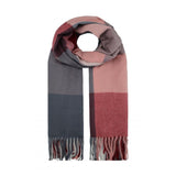 Coloured square wool blend scarf with tassels