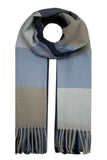 Coloured square wool blend scarf with tassels