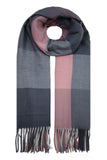 Coloured square wool blend scarf with tassels