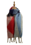 Coloured Pattern Twisted Tassel Blanket Scarf