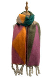 Coloured Pattern Twisted Tassel Blanket Scarf