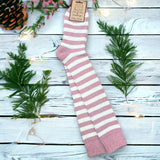 Pink Stripy Knee High Socks