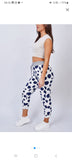 White with Navy Spot Joggers