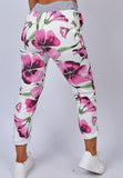 White/Pink Flower Joggers