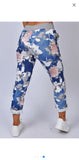 Navy Flower Joggers Medium and Plus Size