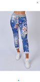 Rose Flower Drawstring Cotton Joggers/Trousers Medium and Plus Size