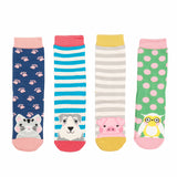 Miss Sparrow Children Animal Girls 4-6 Years Box Set Of Four Socks