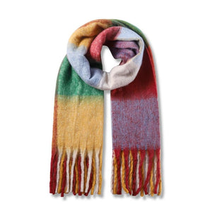 Multi-coloured fluffy scarf 