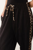 leopard trim joggers