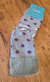 Luxurious Spotty Cuff Socks with Faux Fur Cuff