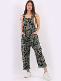 Green leopard Dungaree 