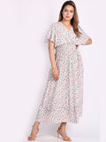 Italian Floral Print Lagenlook Boho Summer Maxi Dress