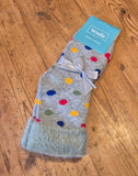 Ladies Multi Coloured Socks With Faux Fur Cuff