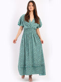 Italian Floral Print Lagenlook Boho Summer Maxi Dress