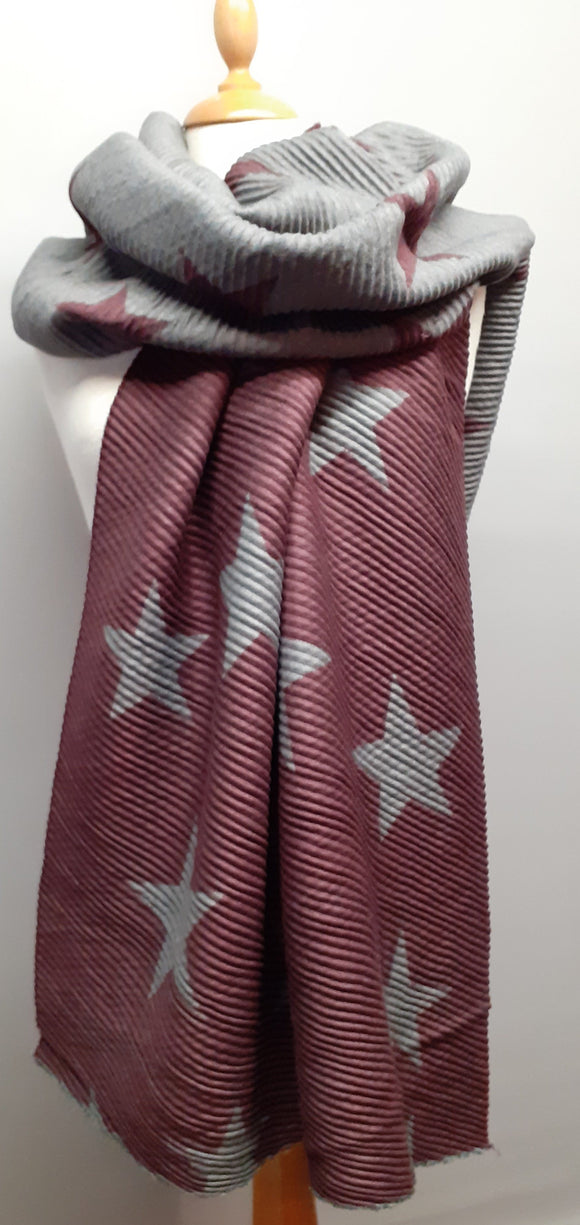 Pleated Reversible Star Scarves