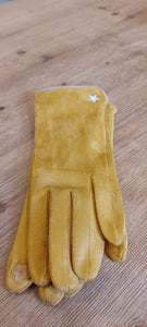 Faux Suede with Small Star Gloves