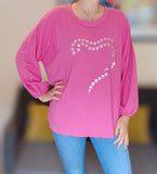 Ladies Sweatshirt Dog Paw Heart