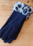 Two Tone Leopard Gloves