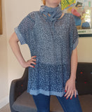 Leopard Print Sequin Hem Scarf Top