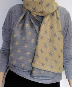 Pleated Reversible Small Star Scarves